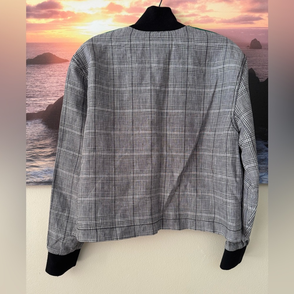 Current/Elliott/Women Dassen Plaid Side- Stripe Linen Jacket/NWT/ S - Picture 5 of 9